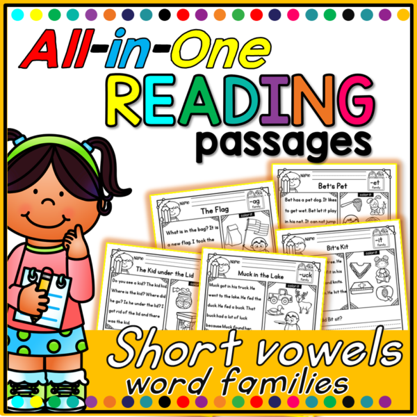 Short Vowel Reading Passages Word Families - All-in-one